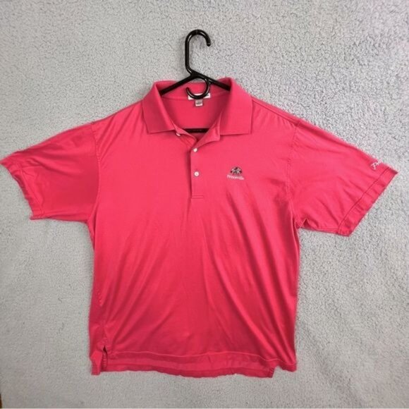 PETER MILLAR MENS POLO SHIRT SIZE L RED/DARK PINK - Picture 1 of 11